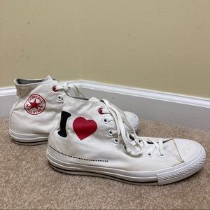 I love _____ White Converse Sneakers